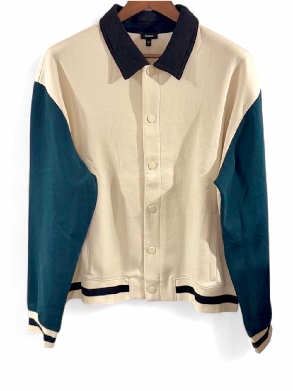 Express Felt-Collar Color-Block Varsity Jacket Size Men’s Large (NWT)